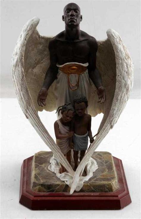african male guardian angel statue